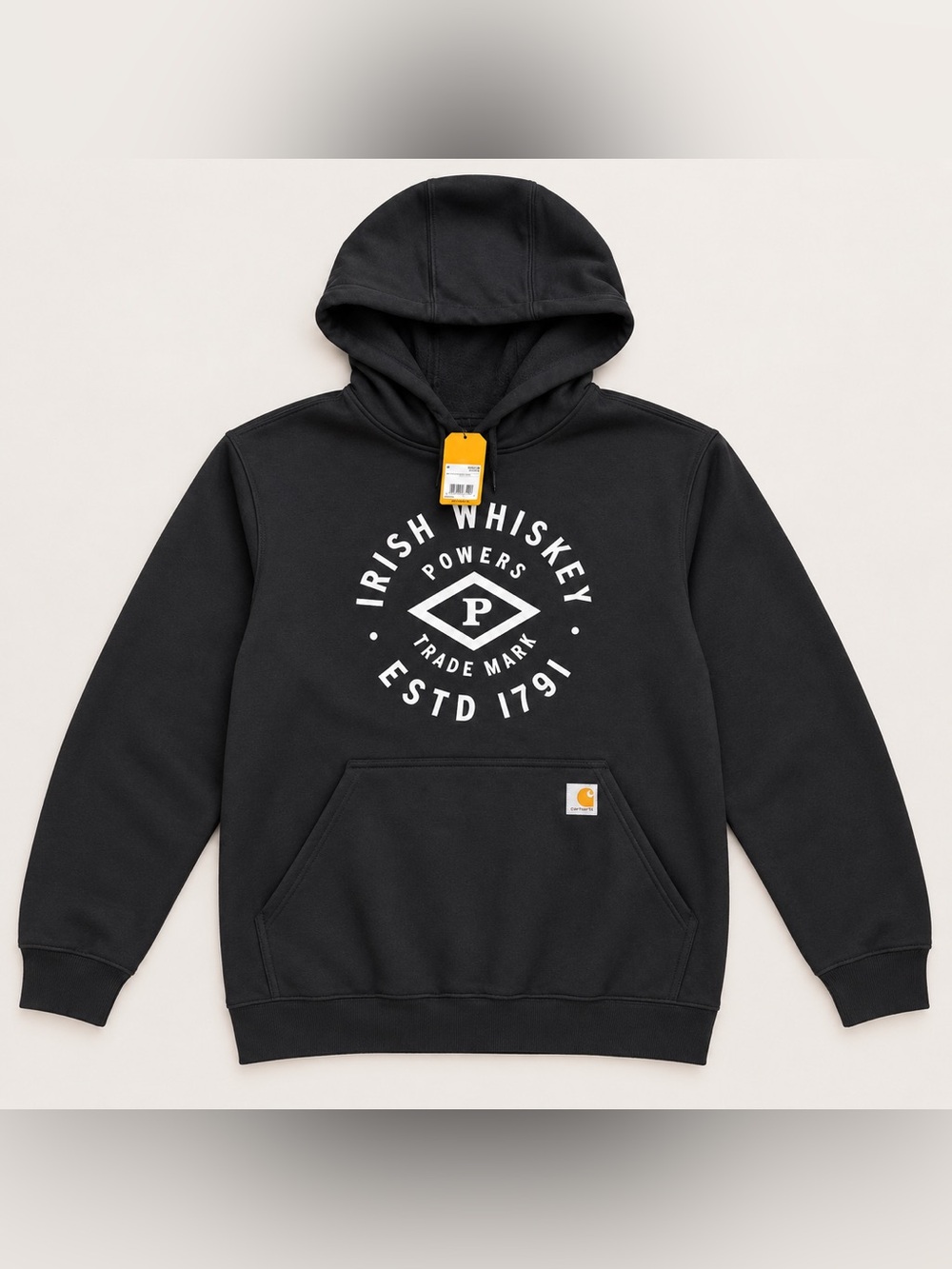 Carhartt Powers Irish Whiskey Graphic Hoodie Black NWT Men’s M Loose Fit